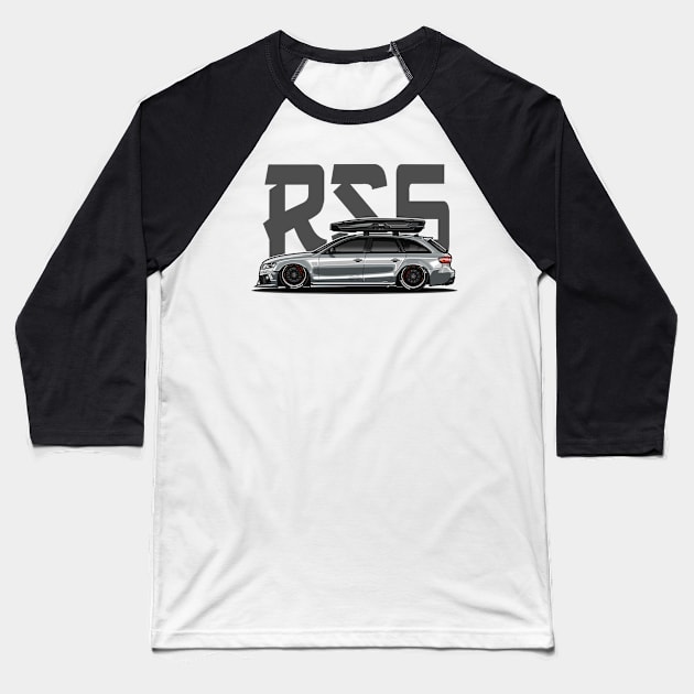 RS6 Avant - Touring Mode (White) Baseball T-Shirt by Jiooji Project